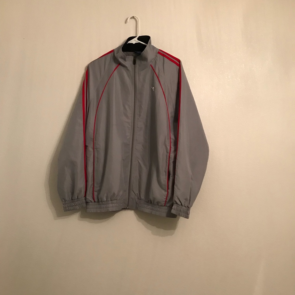 Diadora Gray Red Track Jacket Men’s Size Large
